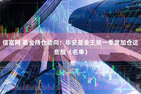 信富网 基金持仓动向：华安基金王斌一季度加仓这些股（名单）