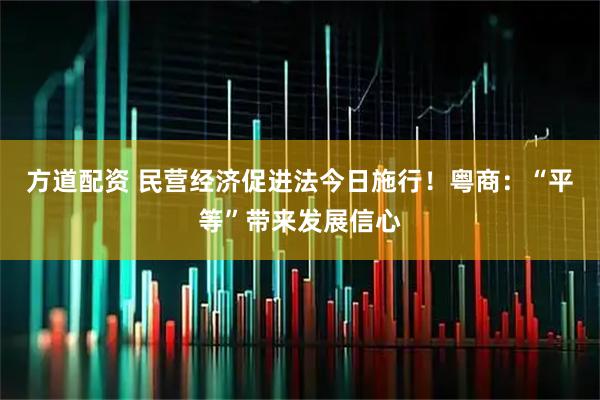 方道配资 民营经济促进法今日施行！粤商：“平等”带来发展信心
