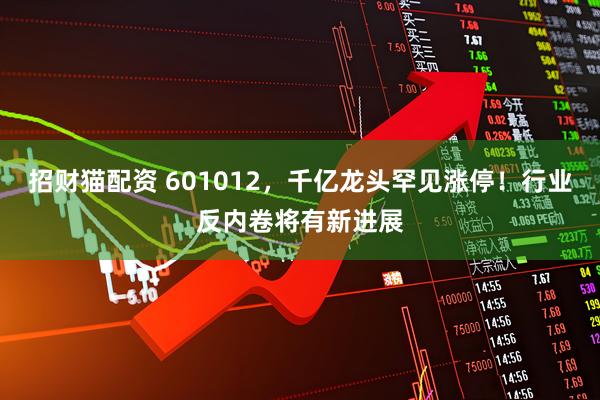 招财猫配资 601012，千亿龙头罕见涨停！行业反内卷将有新进展