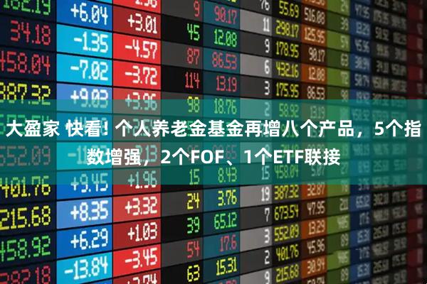 大盈家 快看! 个人养老金基金再增八个产品，5个指数增强，2个FOF、1个ETF联接