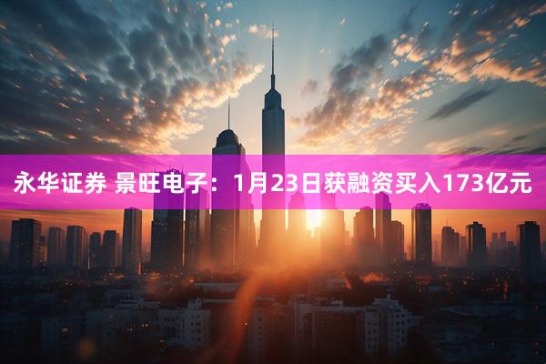 永华证券 景旺电子：1月23日获融资买入173亿元