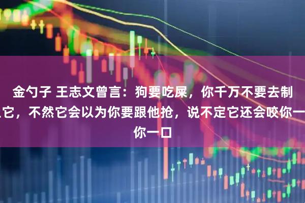 金勺子 王志文曾言：狗要吃屎，你千万不要去制止它，不然它会以为你要跟他抢，说不定它还会咬你一口